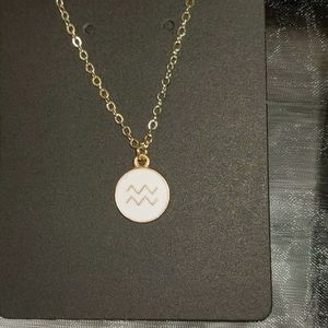 Zodiac Sign Aquarius Dainty Gold Necklace